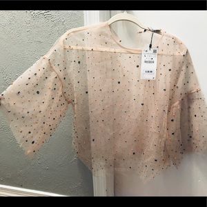 Beautiful see through blouse , embroidered